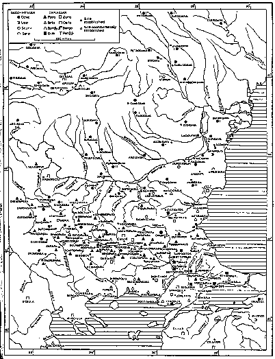 Fig. 1 Distribution of Daco-Mysian and Thracian toponyms