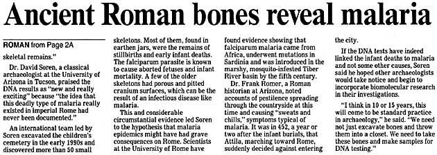 DNA testing of ancient Roman bones